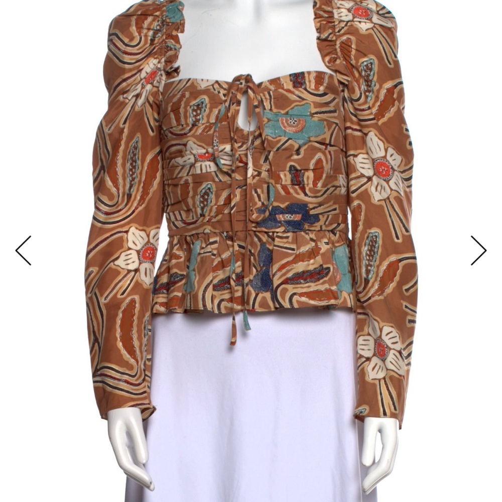 Ulla Johnson Brown Floral Blouse